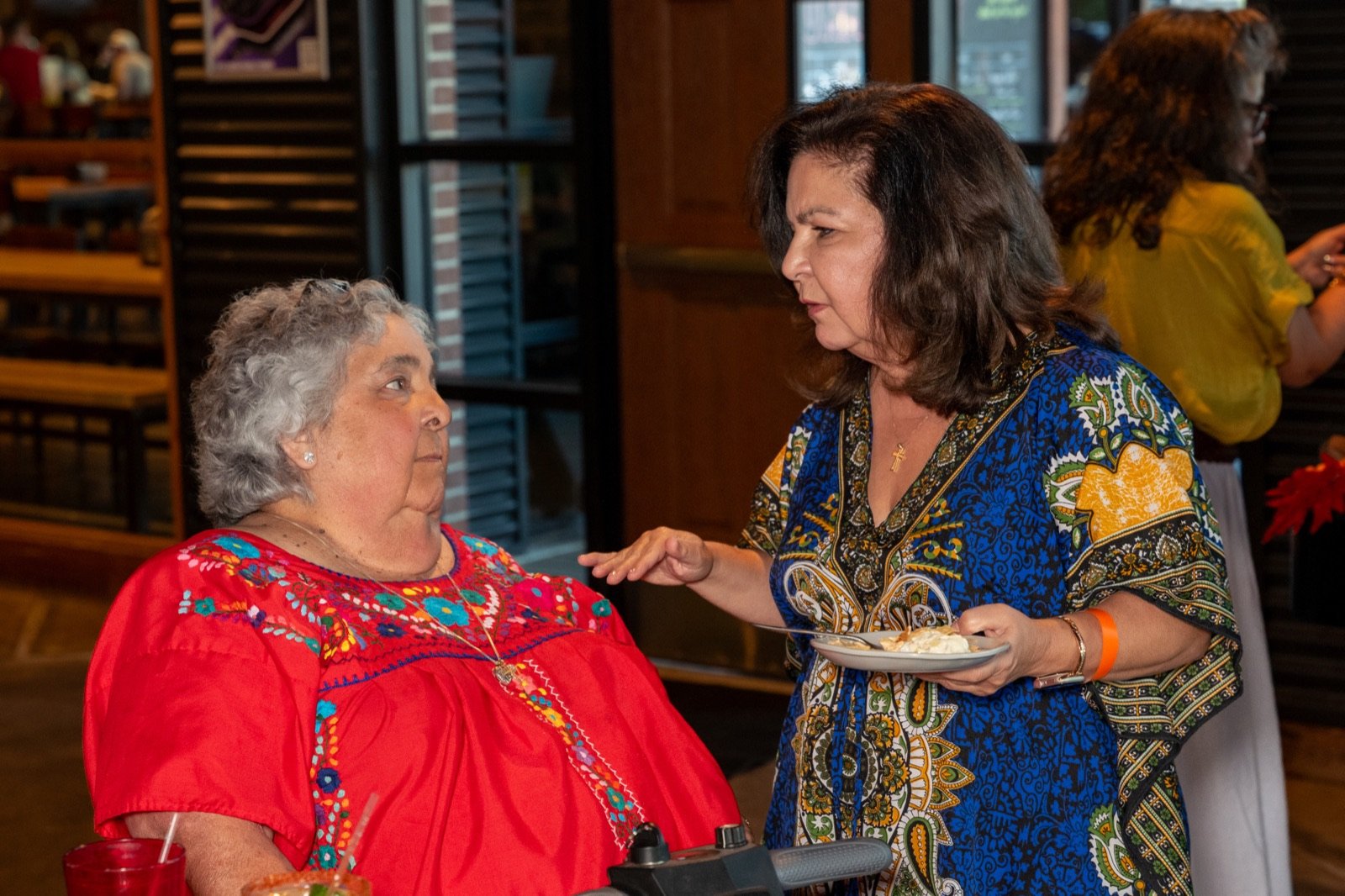 Two guests deep in conversation