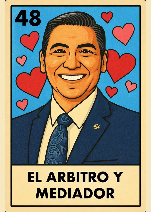 El Árbitro y Mediador lotería card
